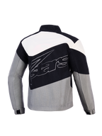 Alpinestars Stella Moshell Jacke, Urban-Motorradjacke für Damen, Schwarz, Grau und Weiß, winddichtes Textil, Rückansicht.