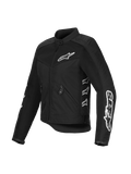 Alpinestars Stella T-Dyno Air Damen-Motorradjacke, Schwarz, Mesh- und Textiljacke mit weißen Alpinestars-Logos auf Brust und Ärmeln, 3D-Mesh-Einsätze für optimale Belüftung, Vintage-inspirierte, maßgeschneiderte Passform.