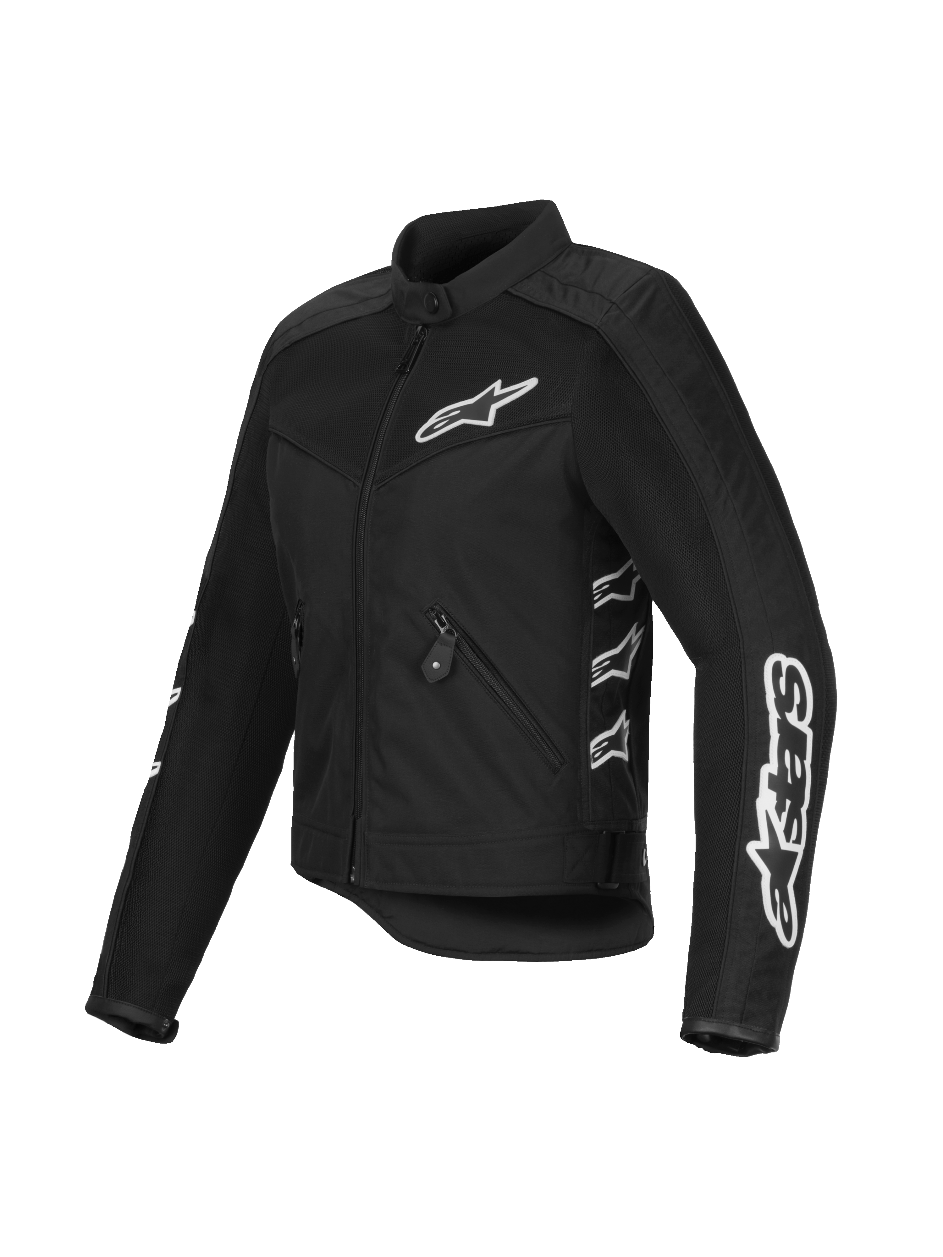 Alpinestars Stella T-Dyno Air Damen-Motorradjacke, Schwarz, Mesh- und Textiljacke mit weißen Alpinestars-Logos auf Brust und Ärmeln, 3D-Mesh-Einsätze für optimale Belüftung, Vintage-inspirierte, maßgeschneiderte Passform.