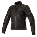 Alpinestars Stella Crosshill WP Air Jacke, Damen-Motorradjacke, Schwarz, mit großen Tech-Mesh-Einsätzen für optimale Belüftung, verstellbaren Riemen an Ärmeln und Oberkörper, hohem Kragen mit Frontreißverschluss, schlichtes Touring-Design mit dezentem Branding