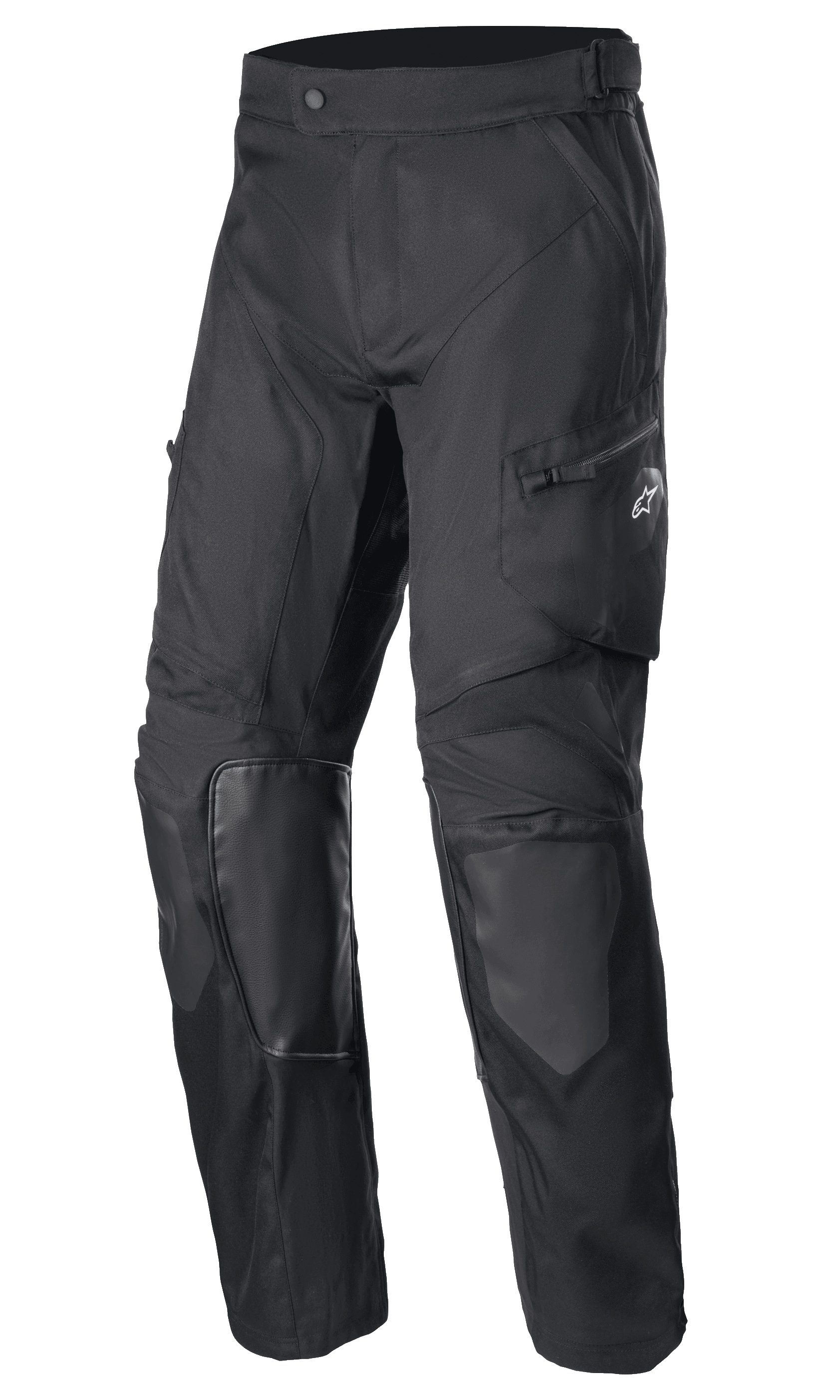 Alpinestars Venture XT Pants Over Boot, Schwarze Motorrad-Adventure-Hose, Verstärkter Knie- und Oberschenkelschutz, Texturiertes strapazierfähiges Gewebe, Verstellbarer Bund, Reißverschlusstaschen, Schützende Motorradbekleidung