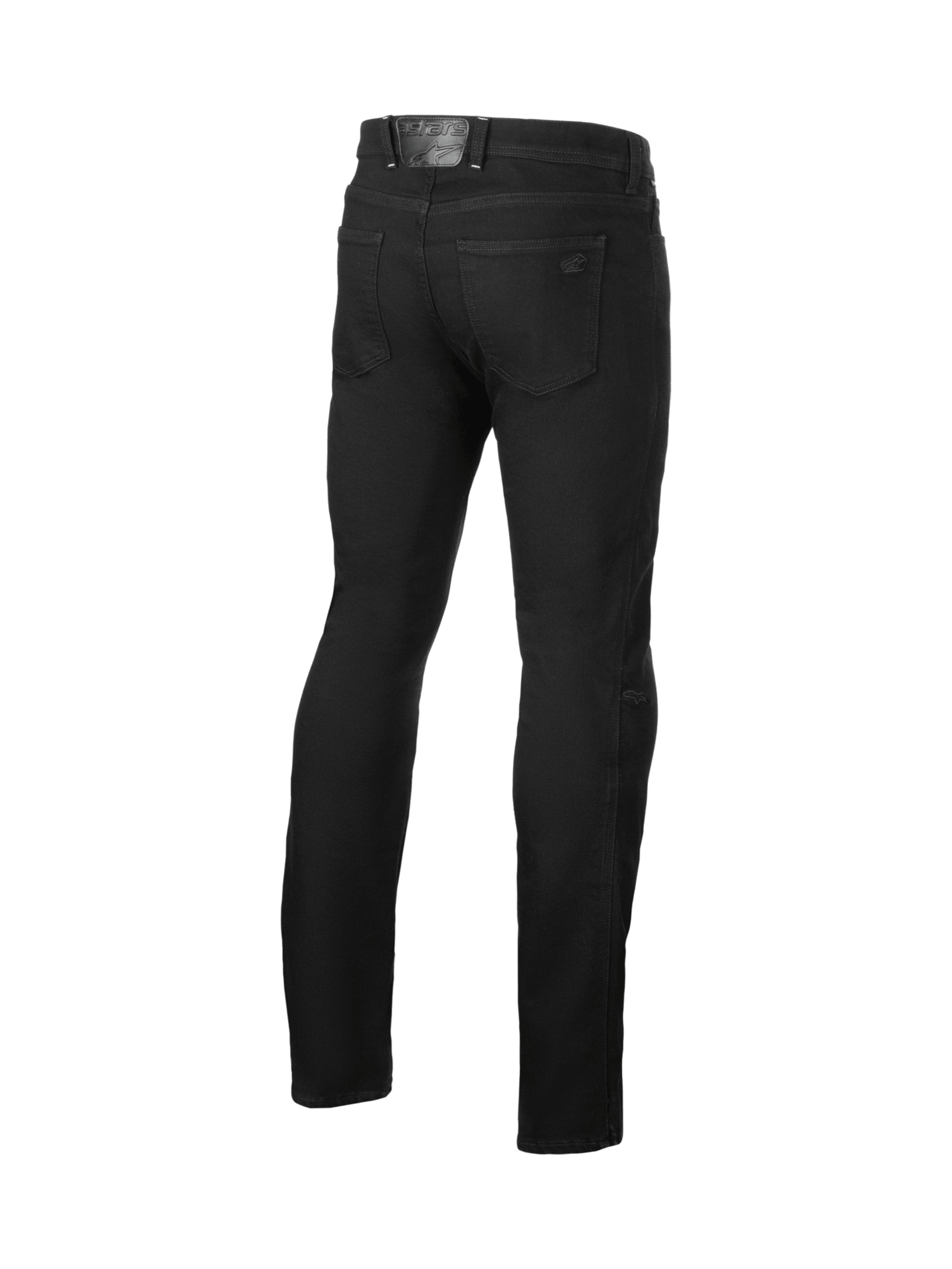 Alpinestars Cult-8 Stretch Jeans, Urban Motorradjeans für Herren, Schwarz, einlagiger Stretch-Jeansstoff, CE-zertifizierte Nucleon Flex Plus Knieprotektoren, Rückansicht