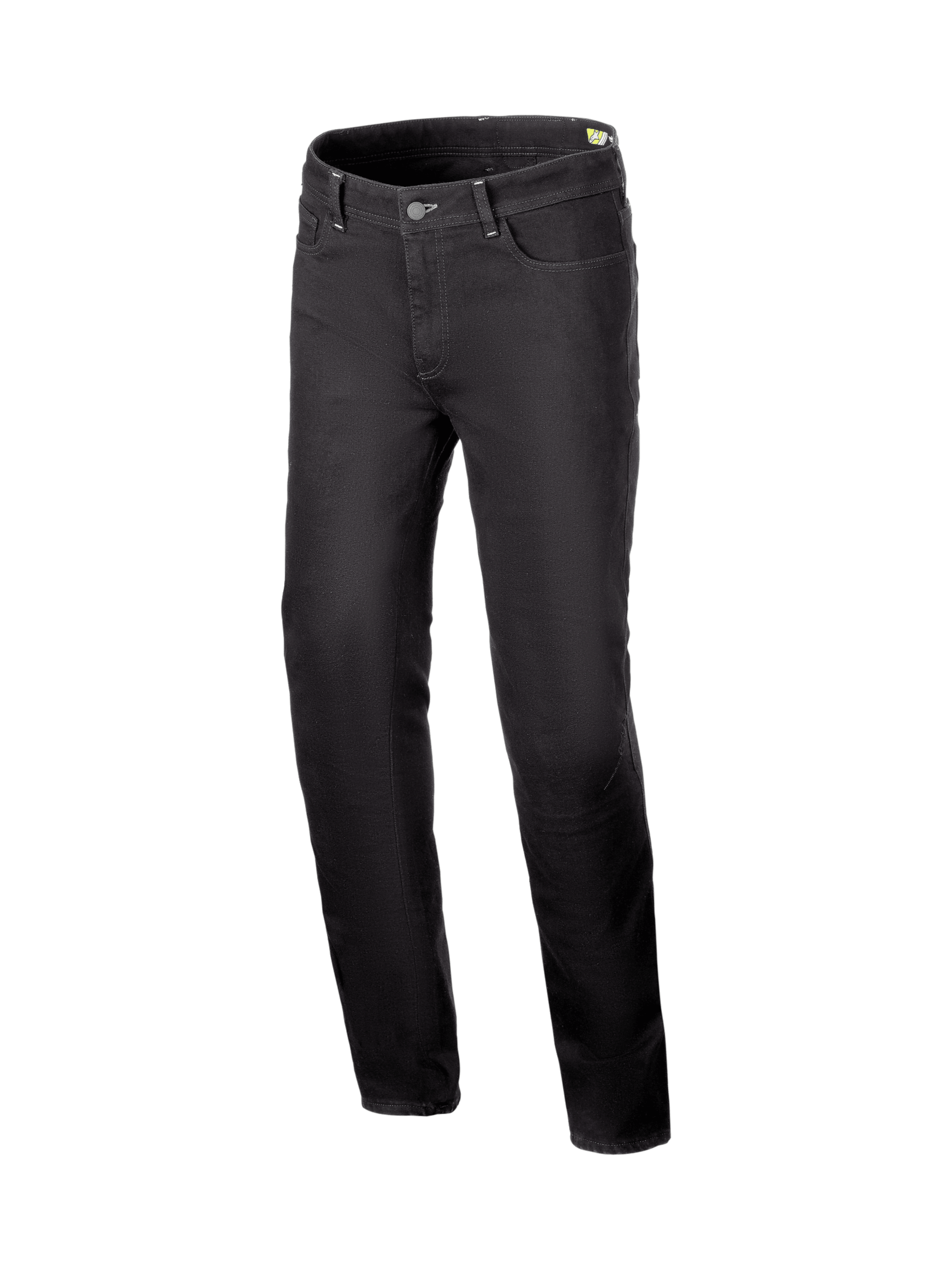 Alpinestars Cult-8 Stretch Jeans, Herren-Motorradjeans in Schwarz, einlagiger Stretch-Denim, CE-zertifizierte Protektoren.