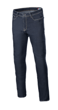 Alpinestars Cult-8 Stretch Denim Hose, Motorrad-Jeans, Rinse Blue, Regular Fit mit geradem Bein, Kontrastnähte, Fünf-Taschen-Design, Stretch-Denim-Material