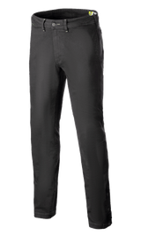 Alpinestars Stratos Regular Fit Tech Riding Pants, Motorcycle Riding Pants, Anthracite Gray, casual jogger-style design with a tapered leg, button waist closure, adjustable snap buttons at the ankles, constructed from Cordura denim for urban street style.