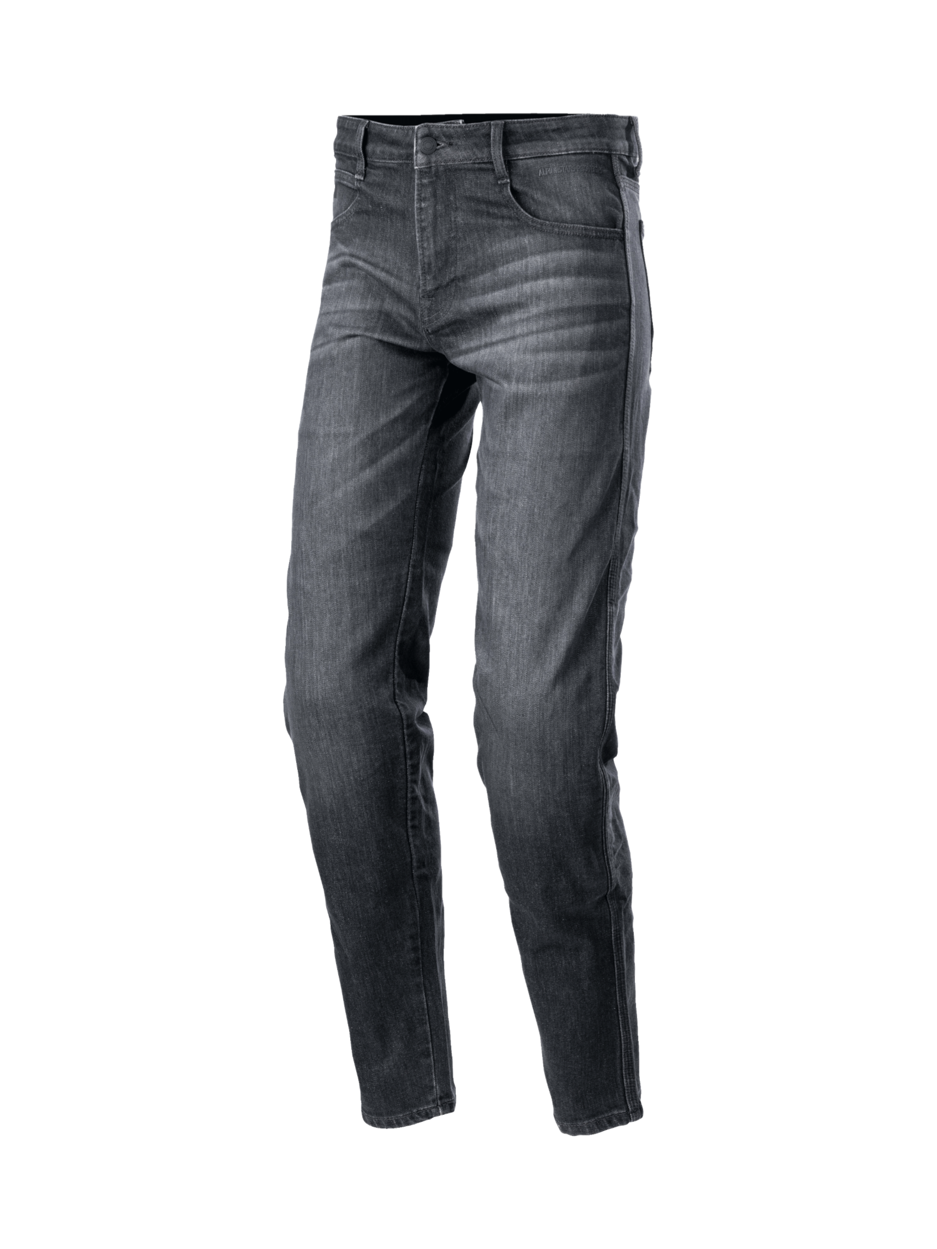 Alpinestars Sektor Regular Fit Jeans, Motorradjeans für Herren, Schwarz gewaschen, technischer Stretch-Denim mit Knieprotektoren