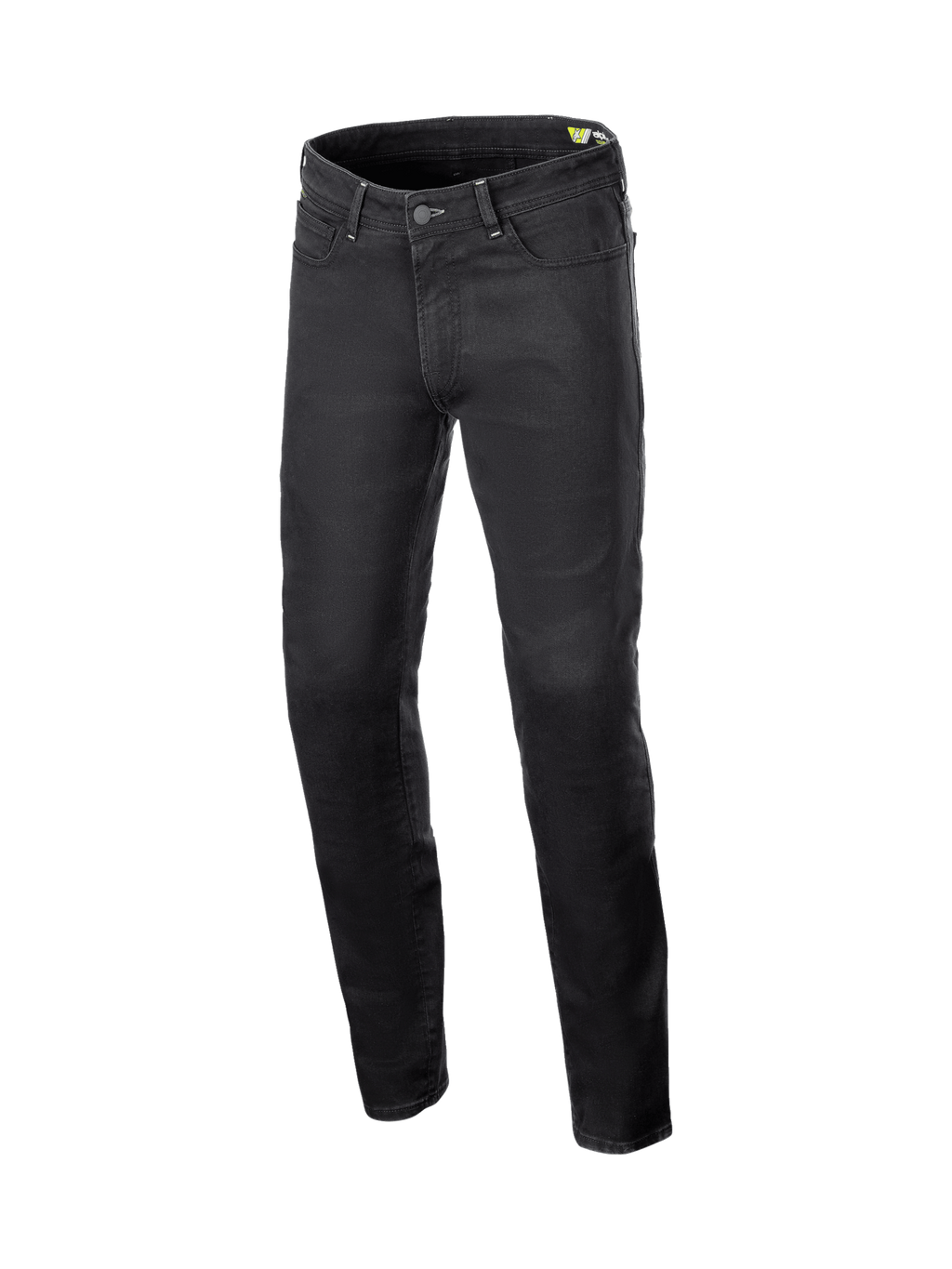 Alpinestars Copper V3 Jeans, Herren-Motorradjeans in Schwarz, Stretch-Baumwoll-Denim mit Aramidfaser-Verstärkung, Urban-Stil mit geradem Bein, CE-zertifiziert.