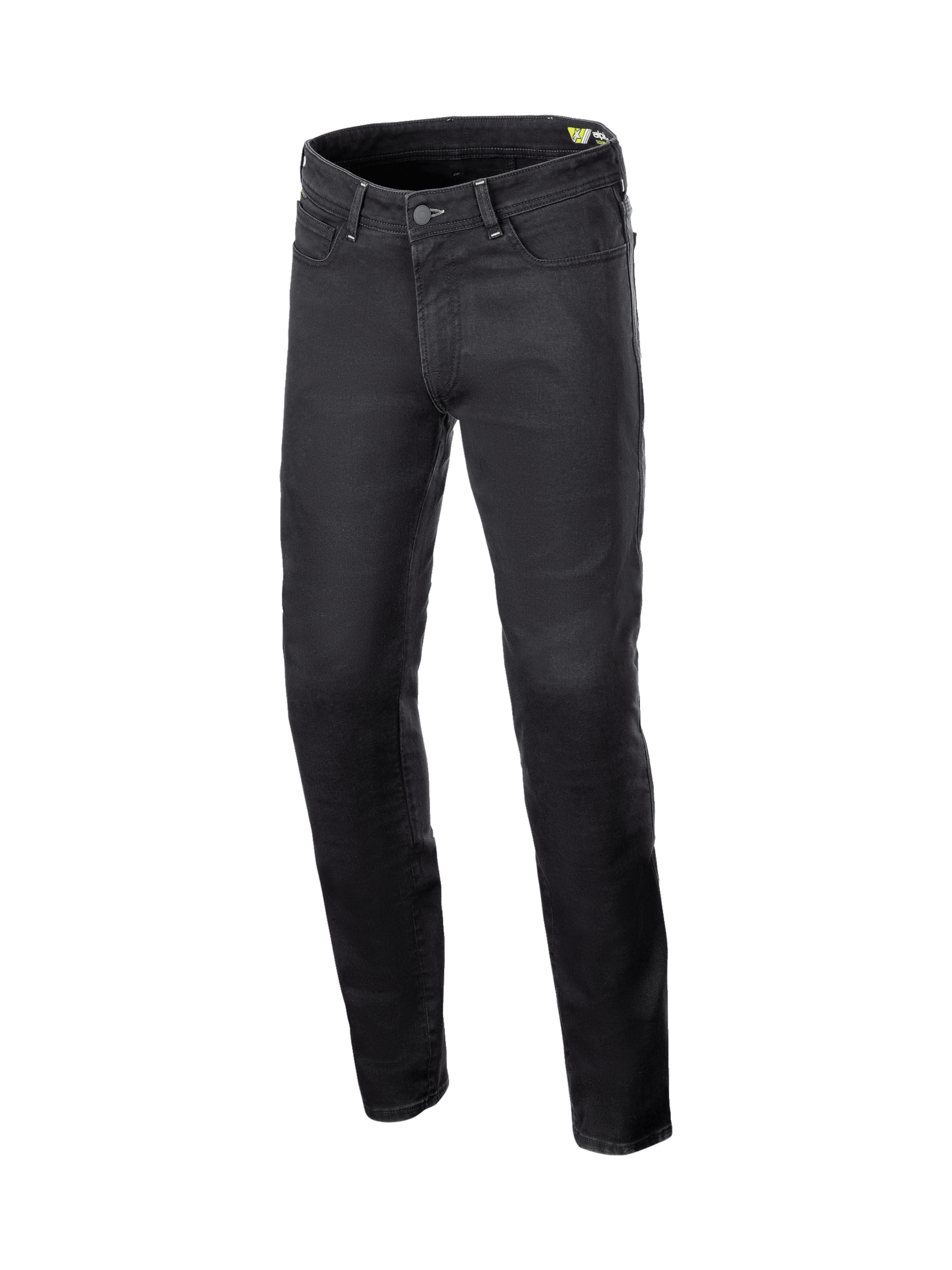Alpinestars Copper V3 Jeans, Herren-Motorradjeans in Schwarz, Stretch-Baumwoll-Denim mit Aramidfaser-Verstärkung, Urban-Stil mit geradem Bein, CE-zertifiziert.