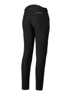 Alpinestars Alamosa Damenhose, Schwarz, Rückansicht, Slim Fit Softshell-Textilhose mit MO.ST.EQ. Logo auf der Rückenpasse, gesteppte Details am oberen hinteren Bund, minimalistische urbane Motorradausrüstung