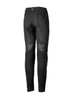 Alpinestars Stella Troop-Air Hose, Damen-Motorradhose, Schwarz, Rückansicht mit großen Mesh-Belüftungseinsätzen an der Beinrückseite, Textilkonstruktion und einem kleinen weißen Logo auf der hinteren Gürtelschlaufe.