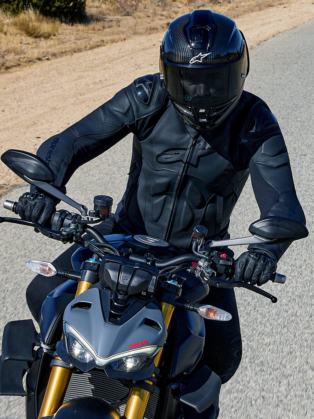 Motorradbekleidung Motorrad Lederjacke Alpinestar 44 Black