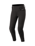 Alpinestars Banshee Women's Leggings in Black, urban motorcycle pants featuring CE-certified knee protection and stretch accordion panels.
