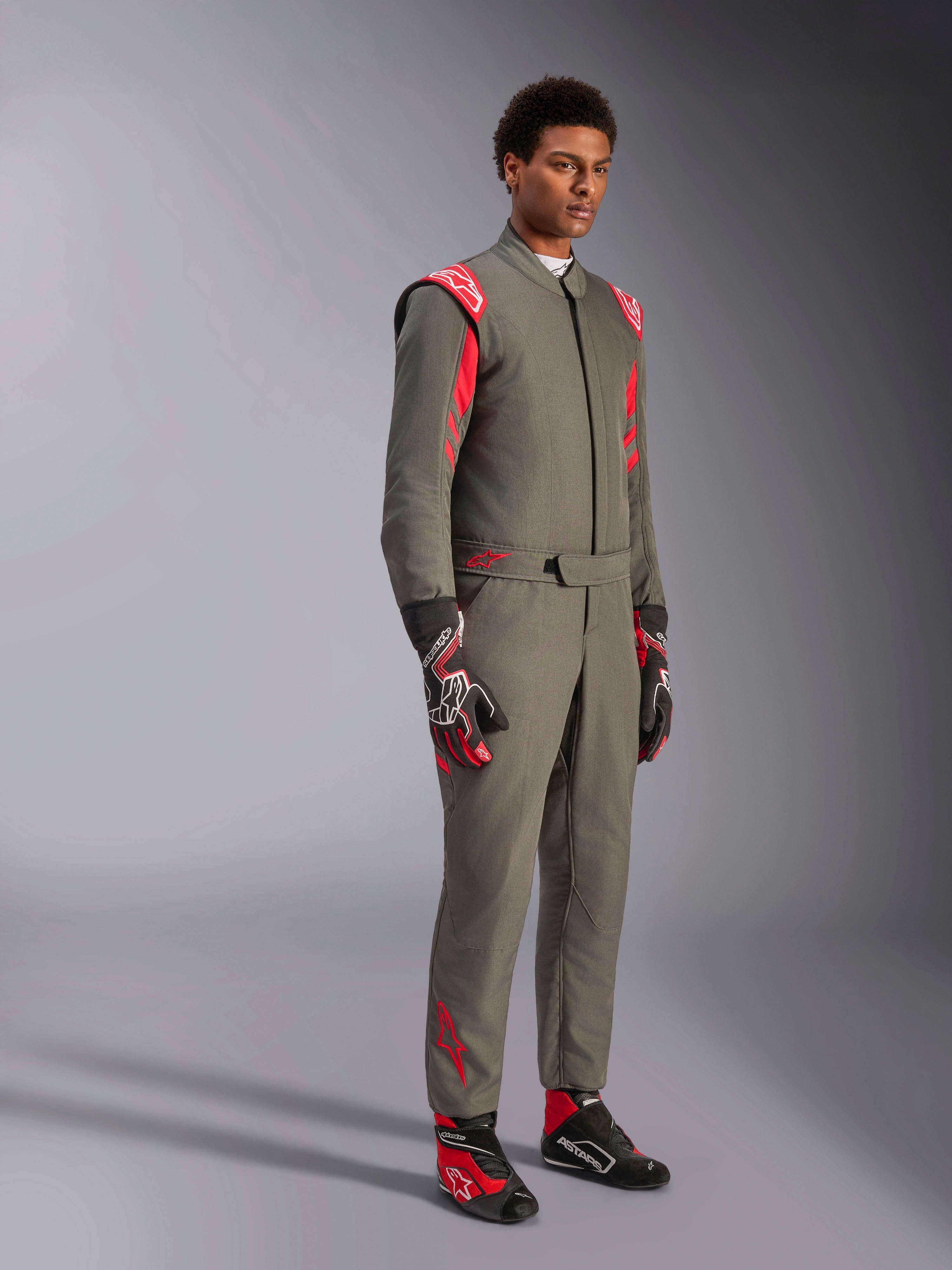 GP Race V3 - Anthracite Red Auto Suit | Alpinestars®