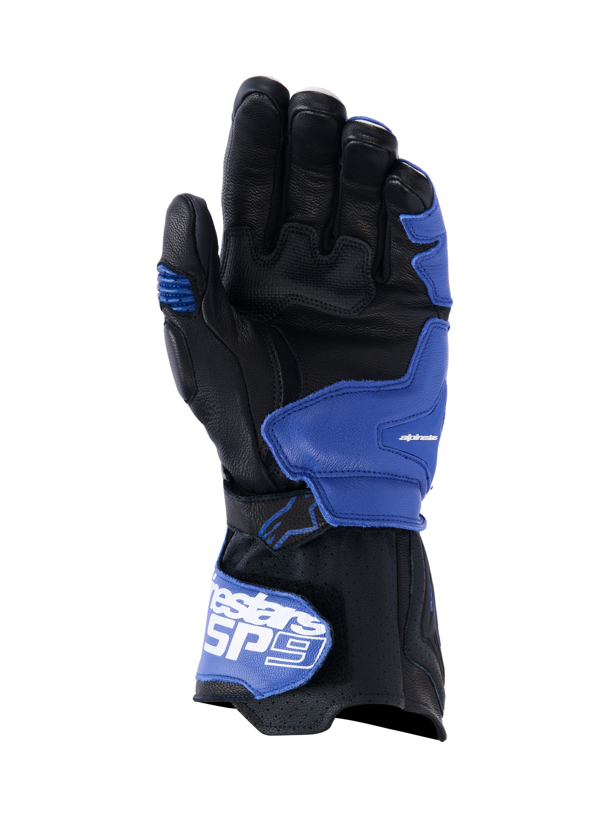 motorrad handschuhe mit handgelenkschutz L / Bright Blue Navy White