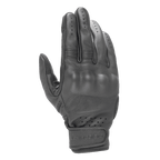 Alpinestars Dyno Lederhandschuhe, schwarze Motorradhandschuhe, Ziegenleder-Konstruktion mit abgedecktem Hartschalen-Knöchelschutz, perforierte Belüftung an Fingern und Handgelenk, Klettverschluss, minimalistisches urbanes Design