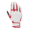 Alpinestars Dyno Lederhandschuhe, Motorradhandschuhe, Ecru und Rubinrot, perforierte Lederkonstruktion, Akkordeon-Einsätze an den Fingern, verstellbarer Handgelenkverschluss, abgedeckter Knöchelschutz