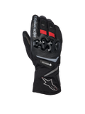 Alpinestars WT-8 GORE-TEX Isolierte Handschuhe, Motorrad-Winterhandschuhe, Schwarz mit roten Akzenten und silbernen Logos, harter TPU-Knöchelschutz, lange Stulpe, GORE-TEX-Wasserdichtigkeit für Fahrten bei kaltem Wetter
