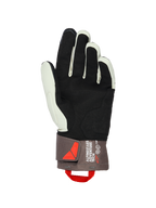 Alpinestars XT-3 Drystar® Isolierhandschuhe, Ansicht der Handfläche, Dunkelbraun, Sand und Schwarz, mit weicher Wildleder-Handfläche für Griffigkeit, mittellange Manschette mit Alpinestars Adventure Tech Branding, roter Anziehschlaufe und Klettverschluss, Adventure-Motorradausrüstung