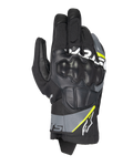 Alpinestars Corozal V3 Drystar® Handschuhe, Adventure-Motorradhandschuhe, Schwarz mit dunkelgrauen und neongelben Akzenten, Leder- und Textilkonstruktion mit geformtem Knöchelschutz, kurzes Stulpendesign, wasserdicht und atmungsaktiv für Fahrten bei jedem Wetter