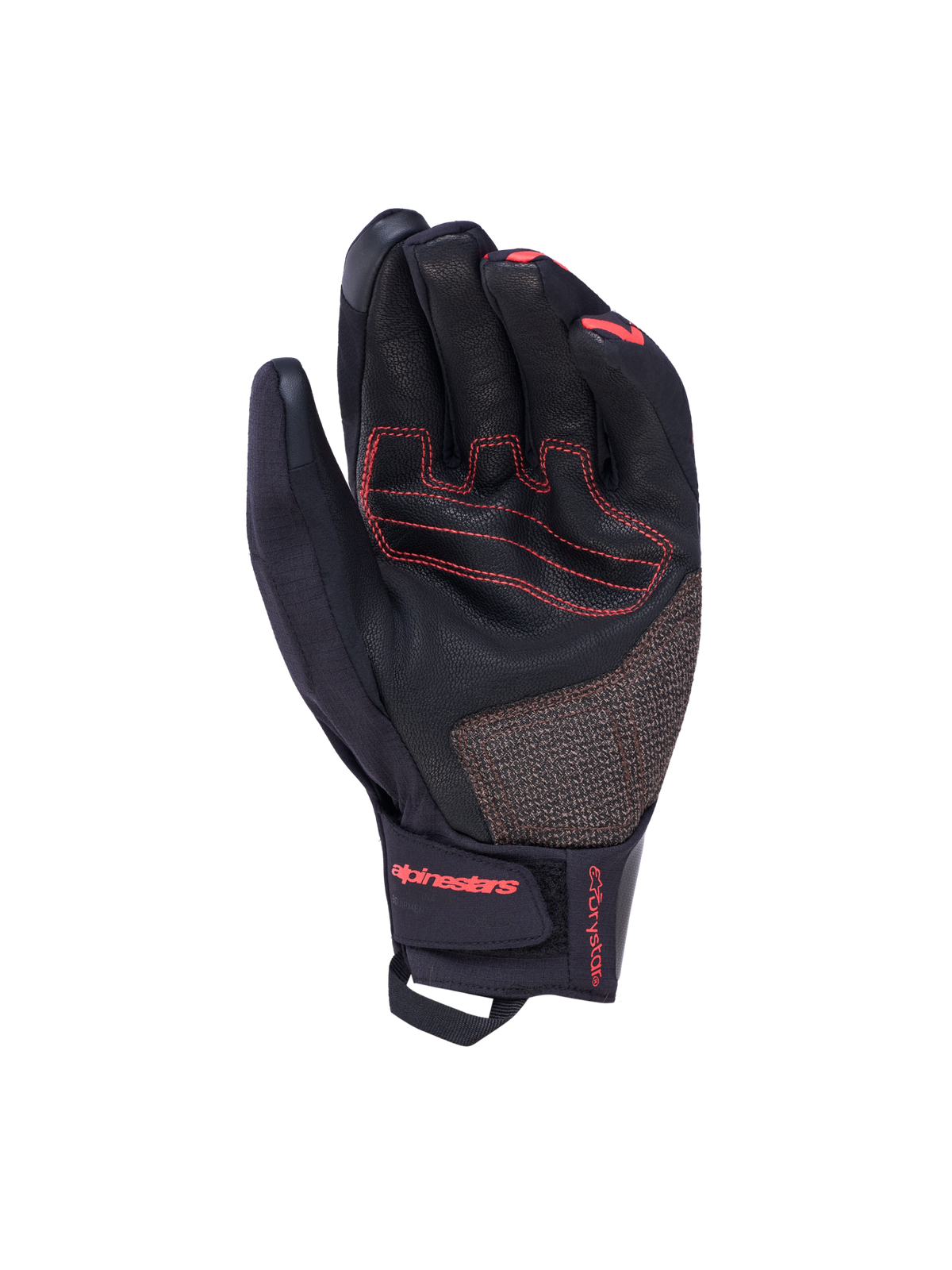 Alpinestars Harok Pro Drystar Handschuhe, Abenteuer-Motorradhandschuhe, Schwarz und Dunkelgrau mit roten Nähten und Akzenten, CE-zertifiziertes, wasserdichtes Touring-Design mit Lederinnenhand