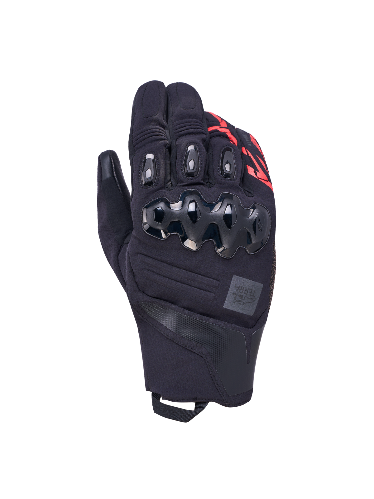 Alpinestars Harok Pro Drystar Handschuhe, All-Terrain-Motorradhandschuhe, Schwarz und Rot, CE-zertifiziert, mit ergonomischem Knöchelschutz