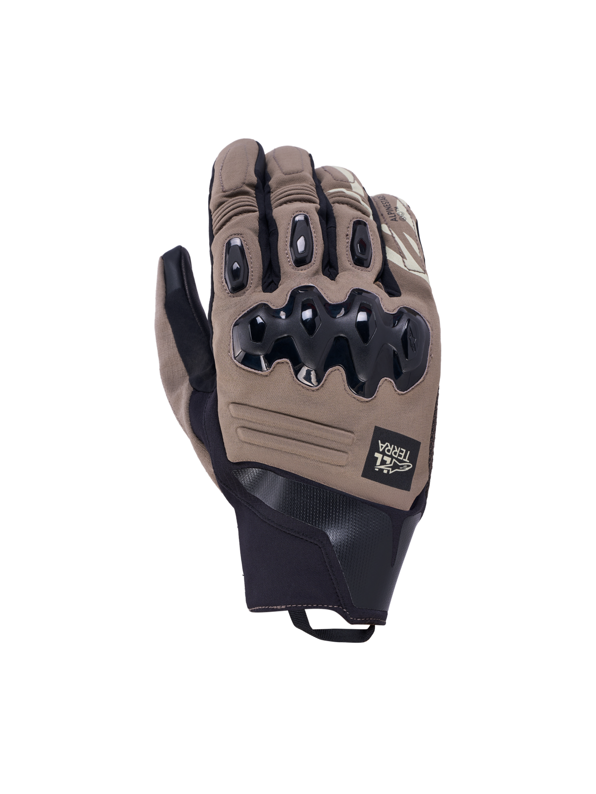 Alpinestars Harok Pro Drystar Handschuhe, Adventure-Motorradhandschuhe, Walnussbraun und Schwarz, wasserdicht mit Knöchelschutz und CE-Zertifizierung
