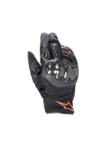 Alpinestars SMX-1 Drystar® Handschuhe, wasserdichte Motorradhandschuhe, Herren, Schwarz und Rot Fluo, mit Carbon-Knöchelschutz und Drystar® Membran.