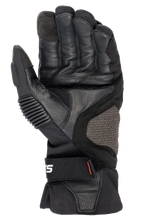 Alpinestars Boulder GORE-TEX Handschuhe, Schwarz, Motorradhandschuhe, Handflächenansicht mit strapazierfähiger Ziegenlederkonstruktion, gepolsterte Verstärkungen, ARshield-Seiteneinsatz und ergonomischer Handgelenkverschluss