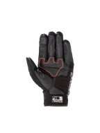 Honda SMX Z Drystar® Handschuhe, Motorradhandschuhe, Schwarz und Hellrot, wasserdichtes Ziegenleder, Handflächenansicht mit Verstärkung und Alpinestars Protects Logo am Handgelenk