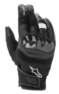 Alpinestars SMX Z Drystar® Handschuhe, kurze Motorradhandschuhe, Schwarz, mit hartem Knöchelschutz in Carbon-Optik, Leder- und Textilkonstruktion, weißem Alpinestars-Logo und wasserdichter Drystar®-Technologie