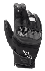 Alpinestars SMX Z Drystar® Handschuhe, kurze Motorradhandschuhe, Schwarz, mit hartem Knöchelschutz in Carbon-Optik, Leder- und Textilkonstruktion, weißem Alpinestars-Logo und wasserdichter Drystar®-Technologie