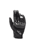 Alpinestars SMX Z Drystar Handschuhe, wasserdichte Motorradhandschuhe, Schwarz mit weißem Logo, Leder mit hartem Knöchelschutz.