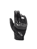 Alpinestars SMX Z Drystar Handschuhe, wasserdichte Motorradhandschuhe, Schwarz mit weißem Logo, Leder mit hartem Knöchelschutz.