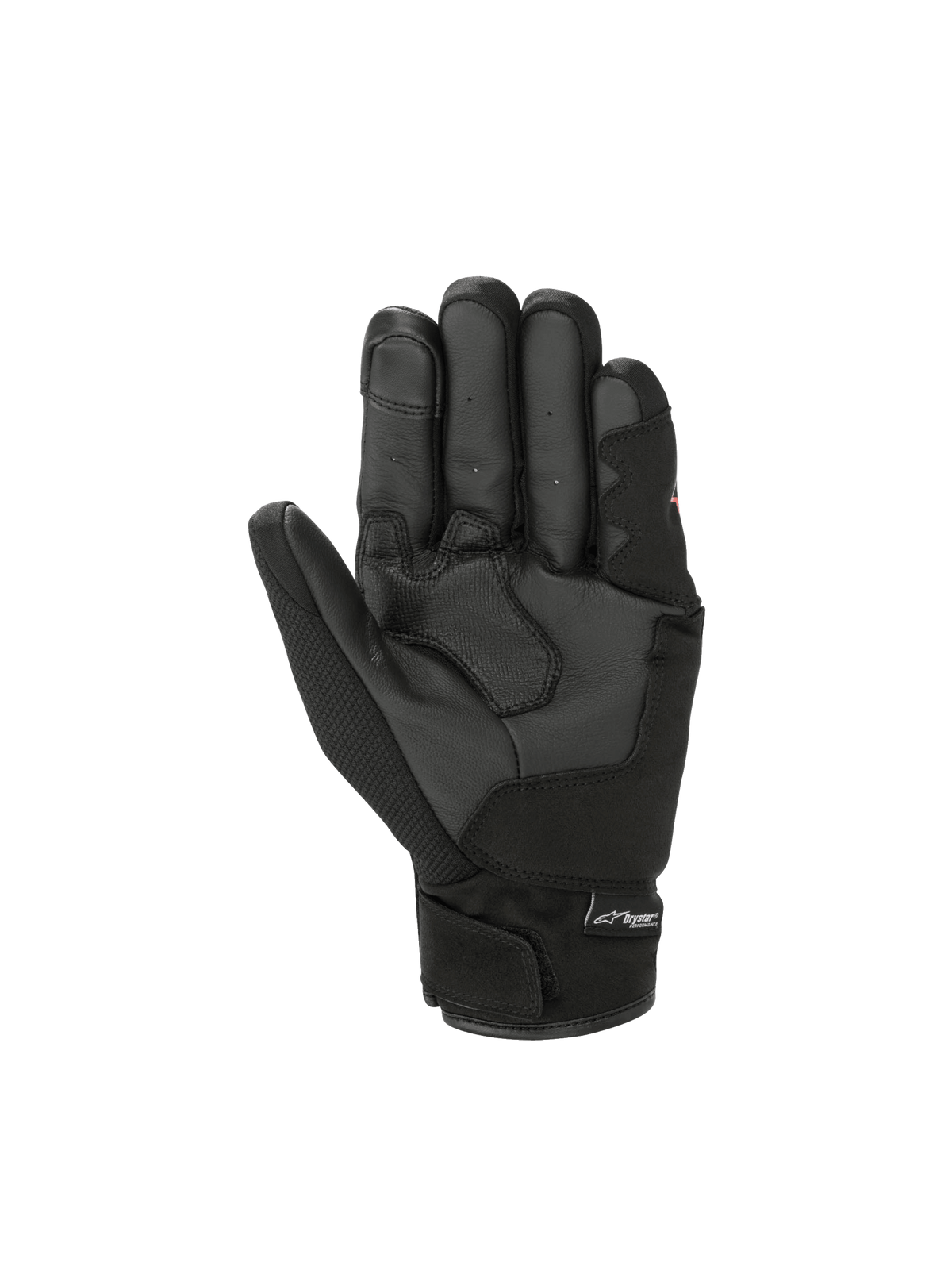 Alpinestars S-Max Drystar Handschuhe, wasserdichte Motorradsporthandschuhe für Herren, Schwarz, Lederhandfläche mit Verstärkung und kurzem Stulpendesign.