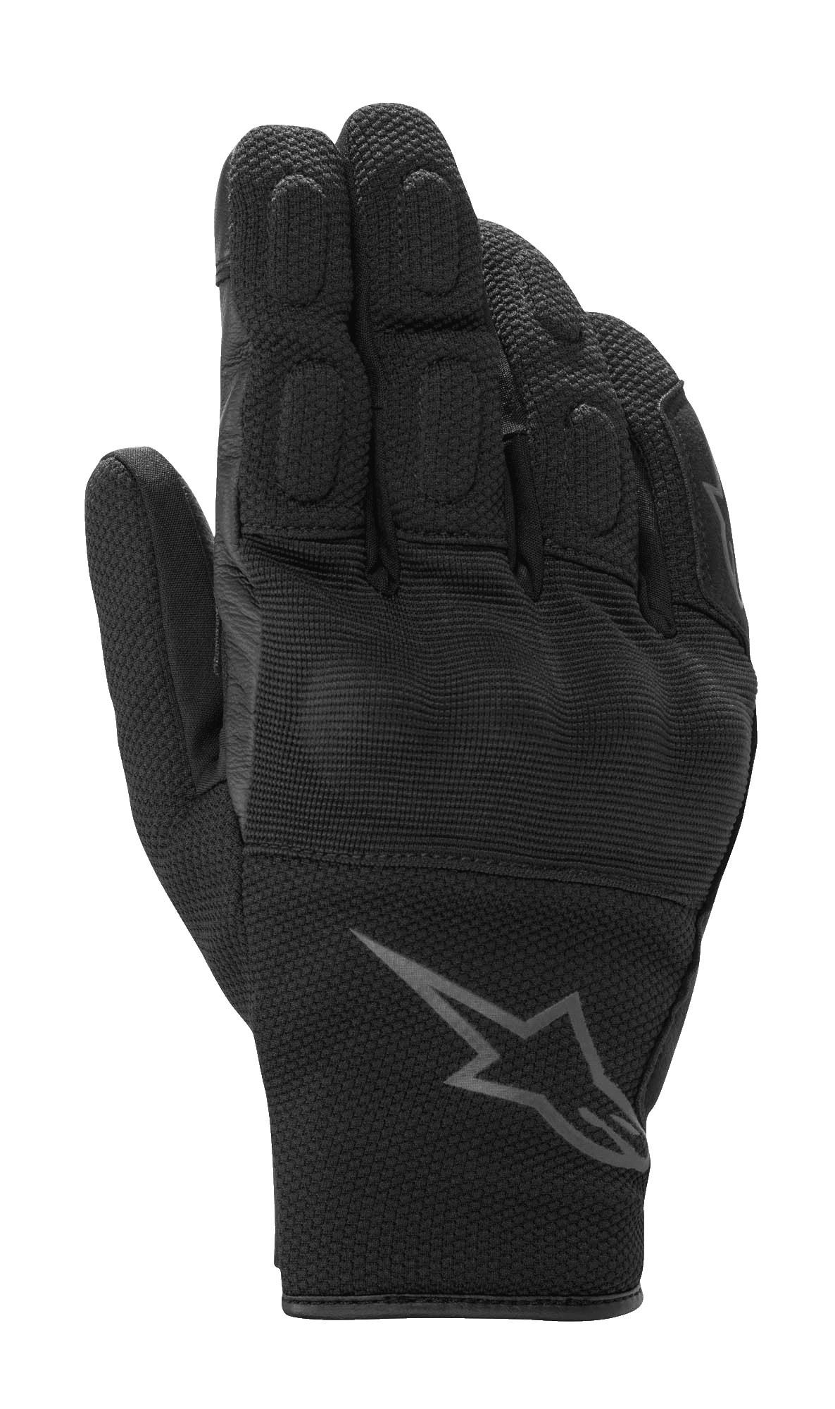 Alpinestars S-Max Drystar Handschuhe, Motorrad-Sporthandschuhe, Schwarz Anthrazit, verdeckter Hartschalen-Knöchelschutz und gepolsterte Finger, strukturiertes Mesh und Leder, kurze Manschette mit Alpinestars-Logo, wasserdicht und atmungsaktiv für den Straßeneinsatz