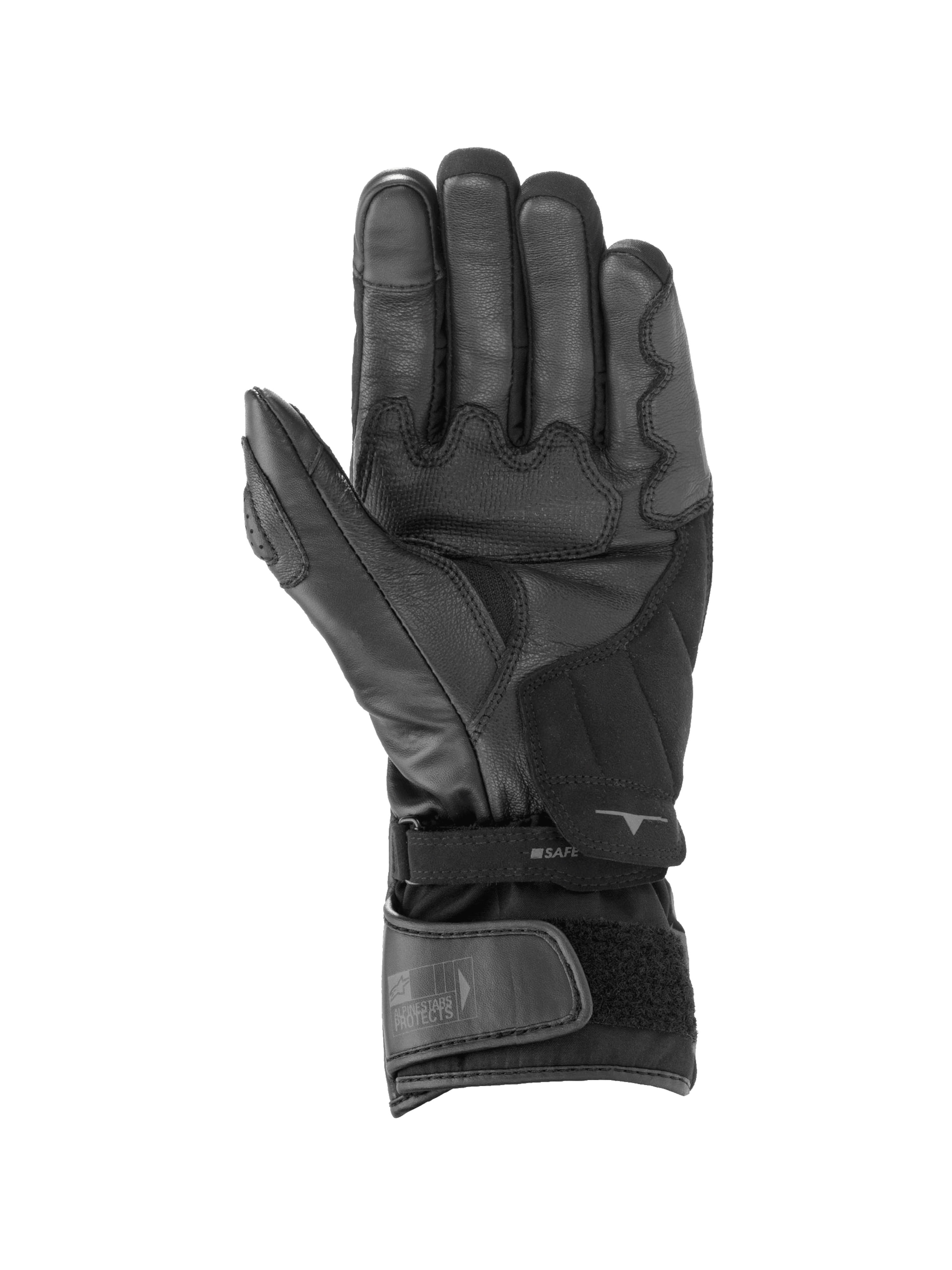 Alpinestars SP-365 Drystar® Handschuhe, wasserdichte Motorrad-Rennhandschuhe, Schwarz und Anthrazit, griffige Lederhandfläche.