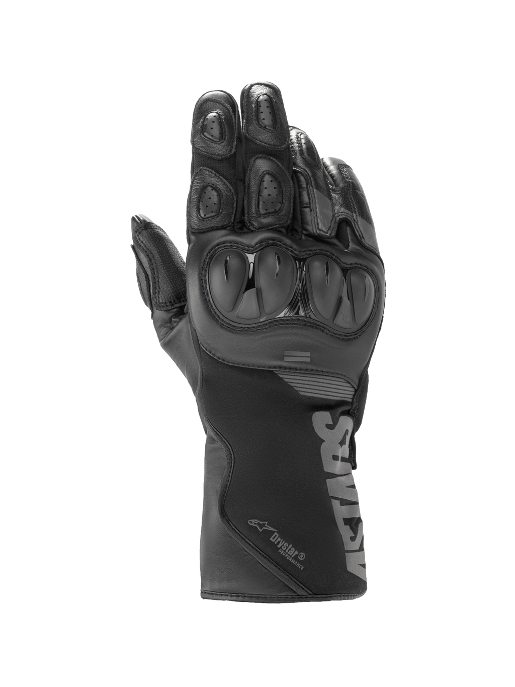 Alpinestars SP-365 Drystar® Handschuhe, wasserdichte Motorradhandschuhe in Schwarz und Anthrazit mit SP-Knöchelschutz.