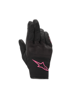 Alpinestars Stella S-Max Drystar Damen-Handschuhe, Schwarz und Fuchsia, wasserdichte Motorradhandschuhe mit Knöchelschutz.