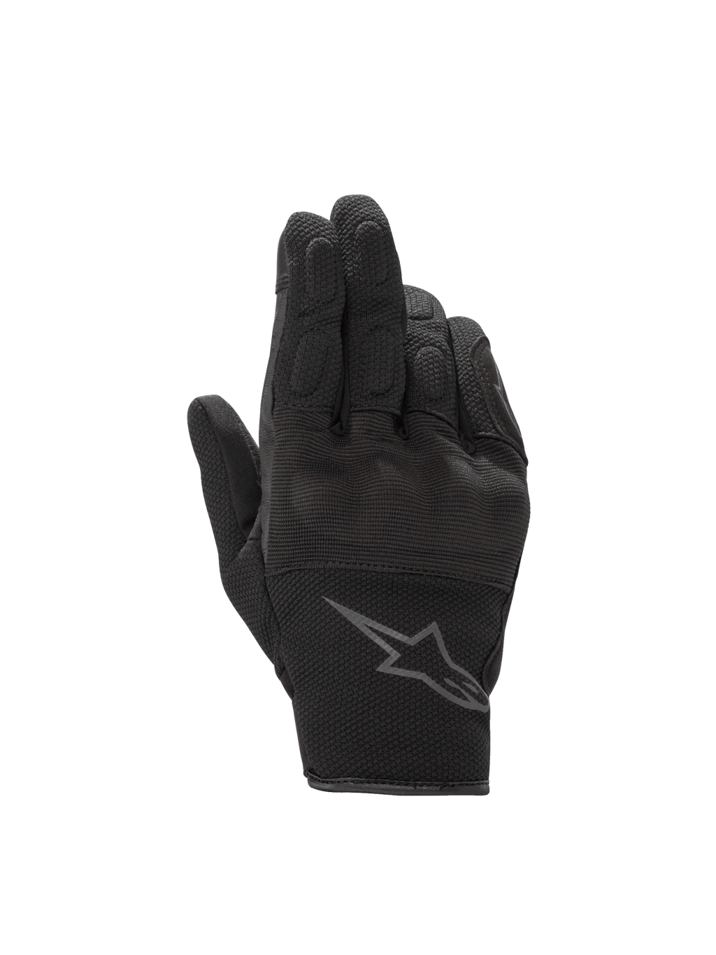 Alpinestars Stella S-Max Drystar Handschuhe, wasserdichte Damen-Motorradhandschuhe, Schwarz und Anthrazit, Leder und Stretch-Mesh, mit Knöchelschutz.