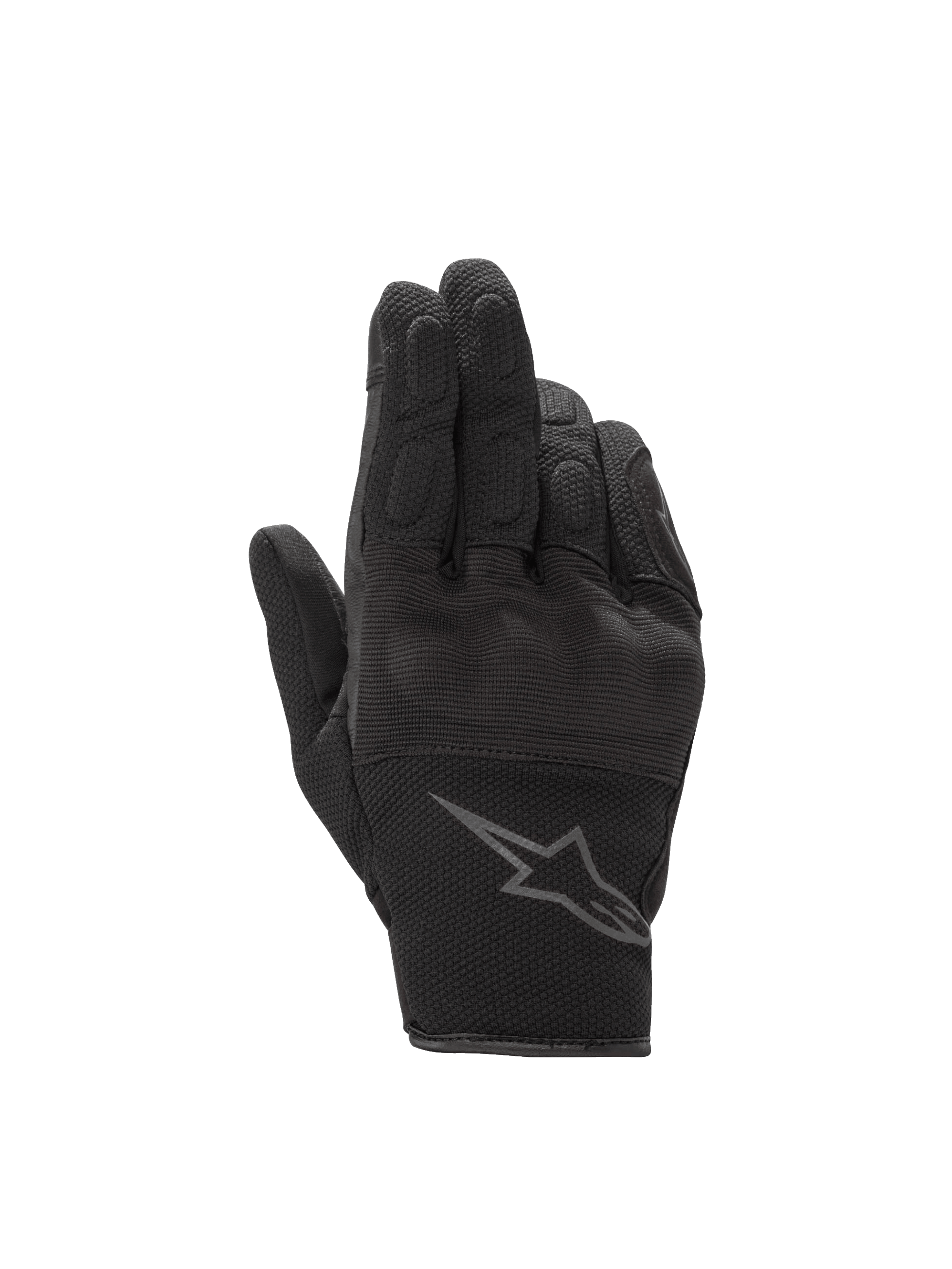Alpinestars Stella S-Max Drystar Handschuhe, wasserdichte Damen-Motorradhandschuhe, Schwarz und Anthrazit, Leder und Stretch-Mesh, mit Knöchelschutz.