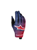 Alpinestars Radar Jugend-Handschuhe, Motocross-Handschuhe in Rot und Blau mit sublimierter Grafik und weißem Astars-Logo.