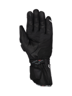 Alpinestars SP-3 Handschuhe, Motorradhandschuhe aus Leder, Schwarz, lange Stulpe mit verstärktem Grip, Handflächenansicht.