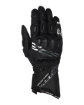 Alpinestars SP-3 Handschuhe, Motorrad-Rennhandschuhe mit langer Stulpe, Schwarz mit weißen und grauen Akzenten, PU-beschichteter Knöchelschutz, texturierte Lederkonstruktion mit perforierten Details, verstellbarer Stulpenverschluss