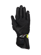 Alpinestars SP-3 Handschuhe, Motorradhandschuhe für Herren, Handflächenansicht, Schwarz und Gelb Fluo, Premium-Leder mit langer Manschette und Touchscreen-Zeigefinger, CE-zertifiziert