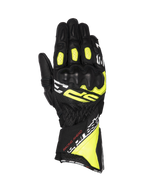 Alpinestars SP-3 Handschuhe, Racing-Motorradhandschuhe für Herren, Schwarz und Fluo-Gelb, Leder mit CE-Knöchelschutz