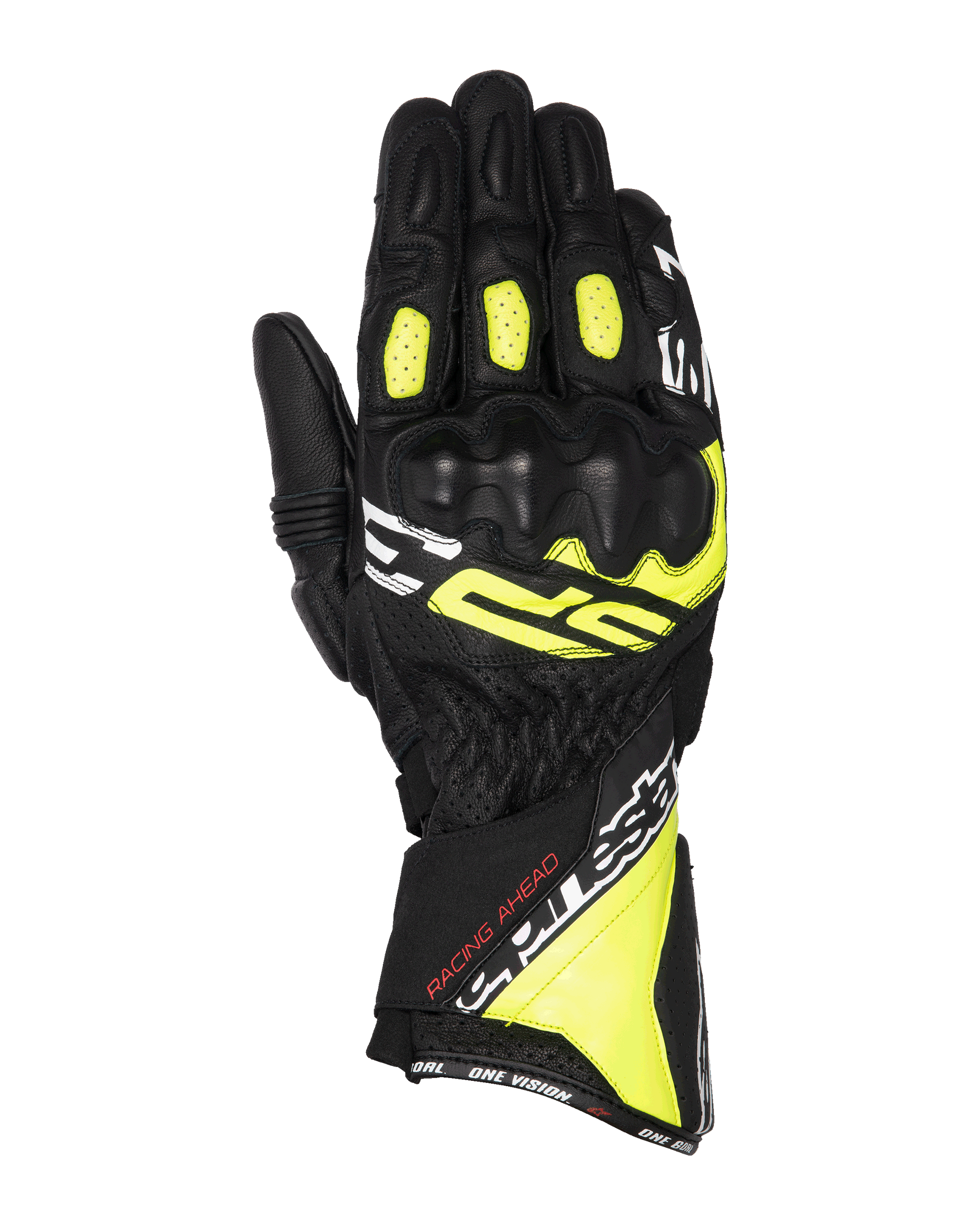 motorrad racing handschuhe L / Black Yellow Fluo White