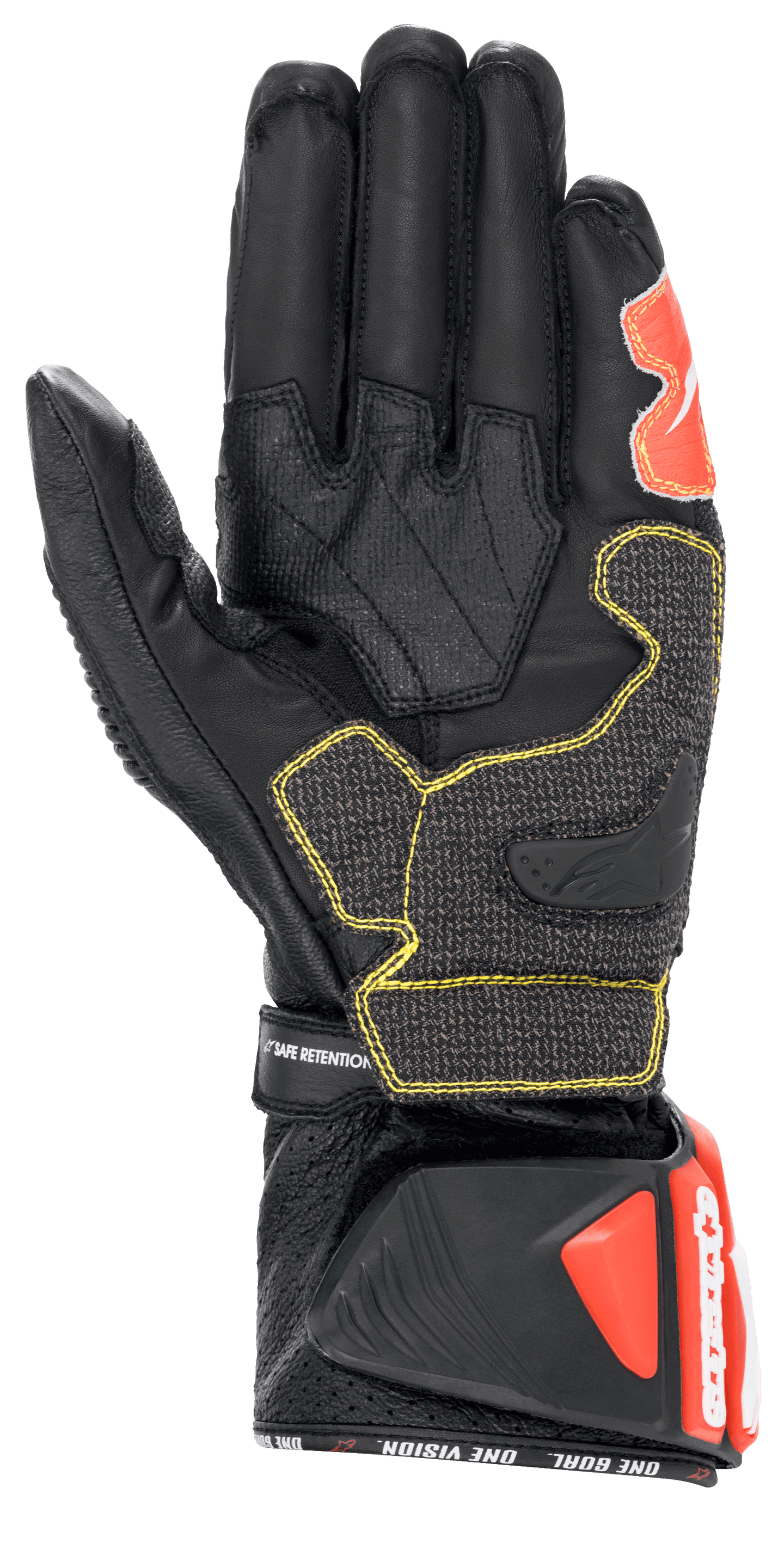 firma handschuh L / Schwarz Weiß Rot Fluo
