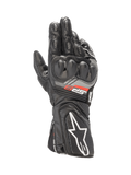 Alpinestars SP-8 V3 Motorradhandschuhe, Schwarz, aus Ziegenleder mit SP-Knöchelschutz und perforierter Manschette.