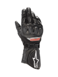 Alpinestars SP-8 V3 Air Handschuhe, Herren-Motorradhandschuhe für den Rennsport, Schwarz, aus perforiertem Leder und Mesh mit doppelt gehärtetem Knöchelprotektor.