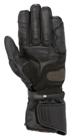 Alpinestars SP-8 HDry® Handschuhe, Motorradhandschuhe, Schwarz, Handinnenansicht mit verstärkter Lederkonstruktion, ARShield-Landezone und doppeltem Verschlusssystem mit 'Safe Retention'-Riemen, wasserdichter Schutz für sportliches Fahren
